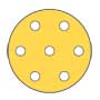 10 abrasifs Ø 90 mm Velcro - 7 trous - grain 100