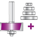 Fraise à feuillure Ø 34,9 mm livrée avec 5 roulements / P (mm) 5 prof. / H (mm) 12,7 / Q (mm) 32 / LQ (mm) 8 - OFFRE SPECIALE !