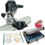 Défonceuse Festool OF1400EBQ en systainer avec rail FS/2 800 mm + poignée de guidage + taquet compensateur + paire de serre-joint + pinces 8 et 12 mm + coffret 20 fraises + pierre pliante + tapis + guide des fraises HMDiffusion