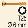 Vis acier bichromatés 6 - T25